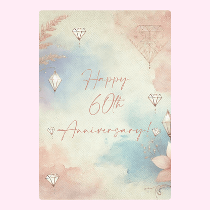 60th Anniversary card with diamonds - 12_1395836b