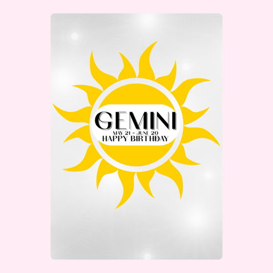 Gemini birthday card - May 21 - June 20