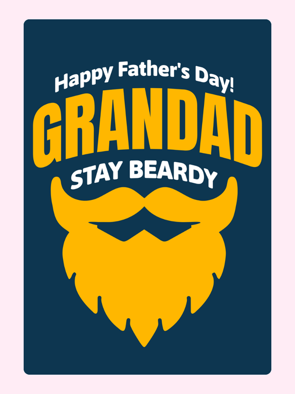 Grandad Stay Beardy Cake Card, for grandparents