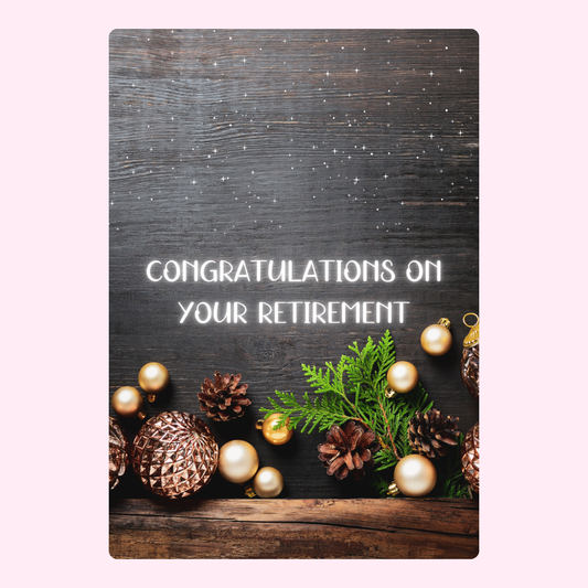 Retirement card with decorations
