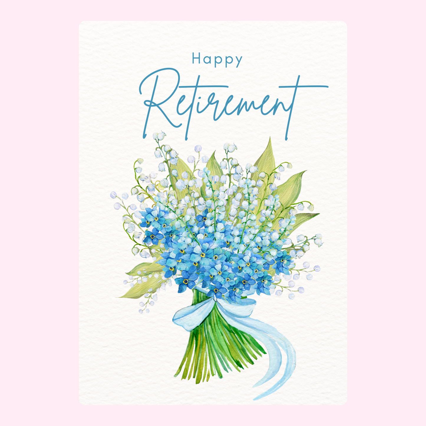 Happy Retirement card with blue flowers