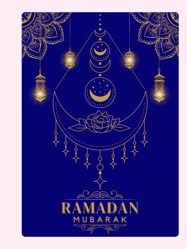 Ramadan Crescent And Lanterns Cake Card