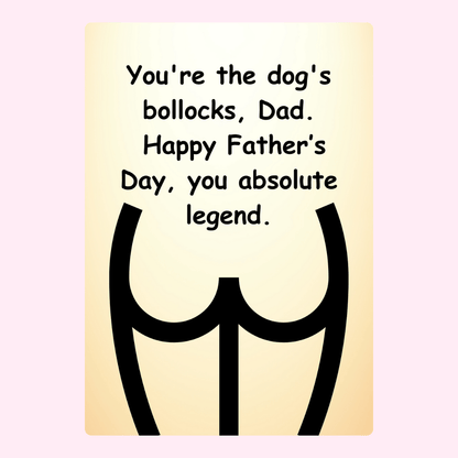 Happy Father's Day card for Dad with funny message and image.