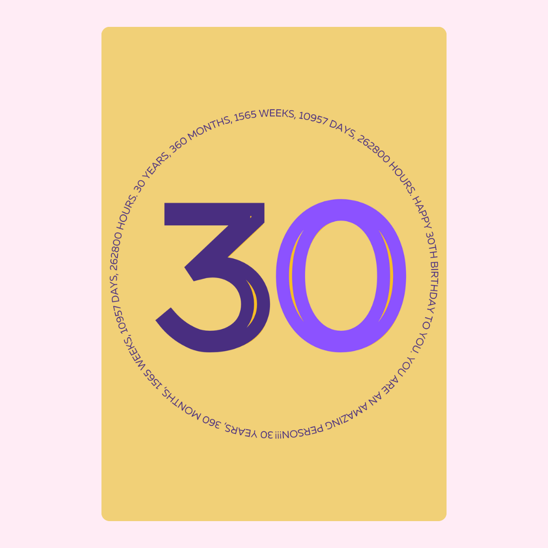 Happy 30th birthday card, 12_9f6a9098-5708-461d-90de-a2dfea2ebad3