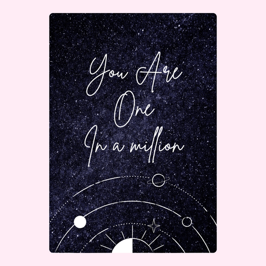 You Are One In a Million quote on starry background