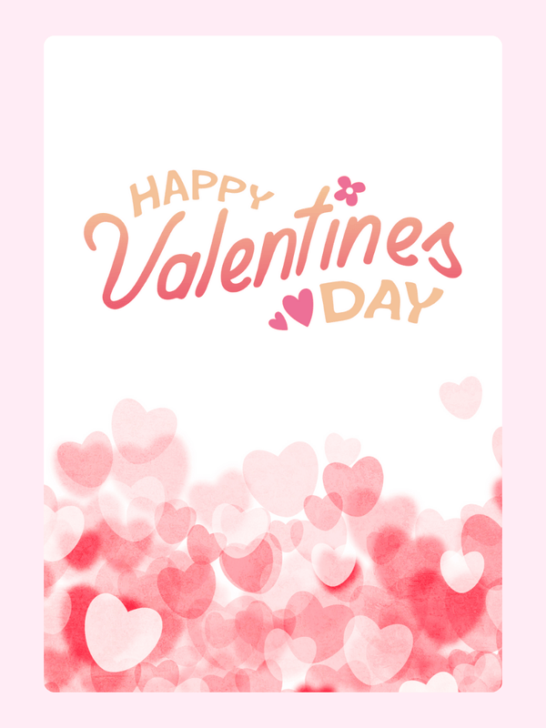 Valentine's Day card with hearts, 12