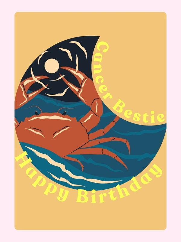 Cancer Bestie Cake Card, for a friend