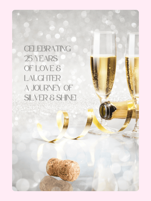 25th anniversary celebration with champagne