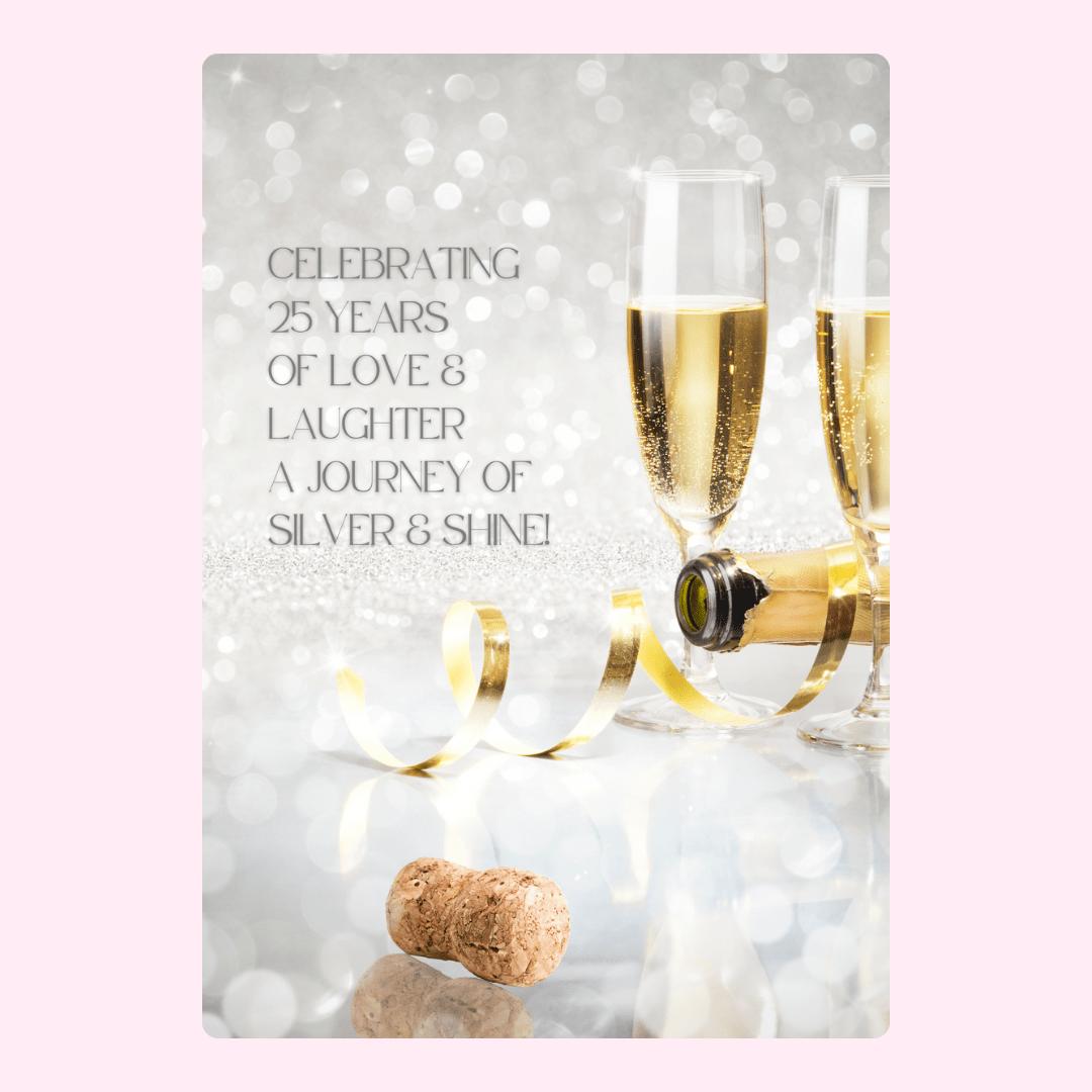25th anniversary celebration with champagne