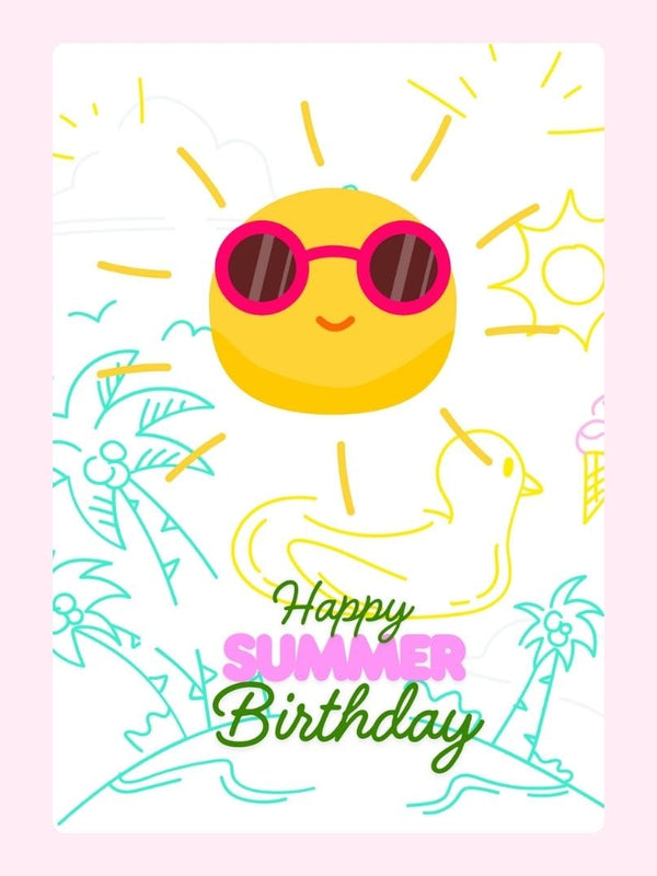 Yellow Sun Cake Card, birthday