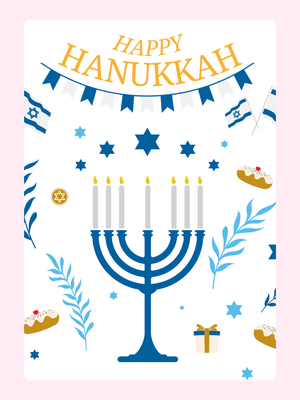 Happy Hanukkah - Festive Menorah