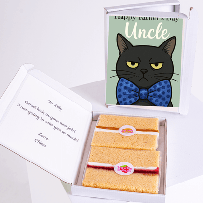 Father's Day Uncle card and cake gift box for Lilly.
