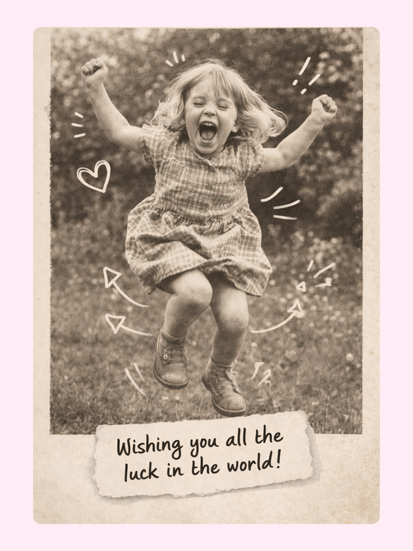 Luck In The World Vintage Cheer Cake Card