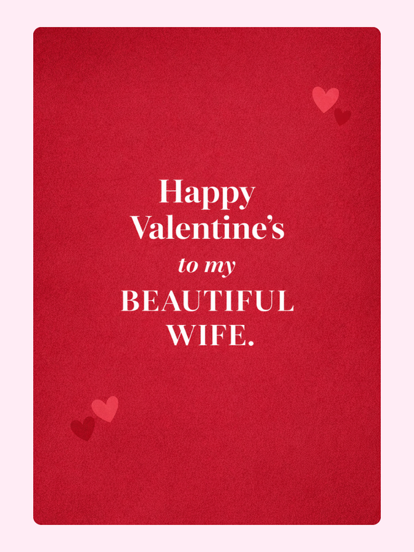 Beautiful Wife Valentine's Cake Card