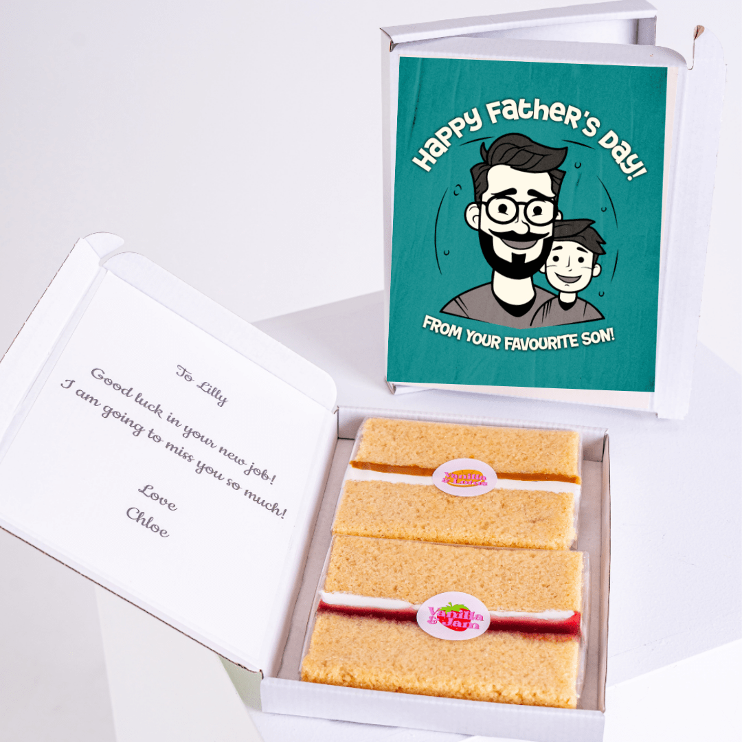 Father's Day cake box with card for Lilly, from Chloe.