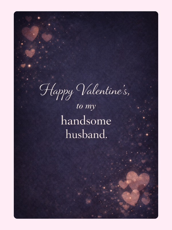 Handsome Husband Valentine's Cake Card