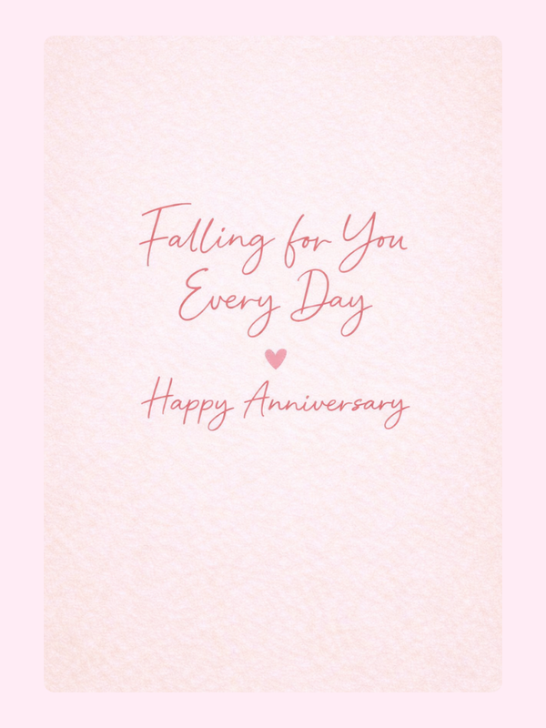 Falling For You Every Day Anniversary Cake Card, for a girlfriend