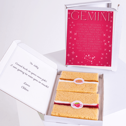 Gemini cake box with good luck message