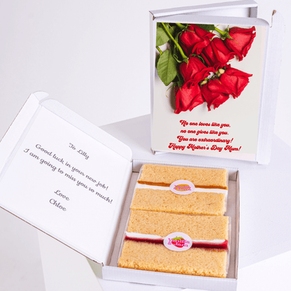 Cake and roses gift for Lilly, Mother's Day card, good luck message.