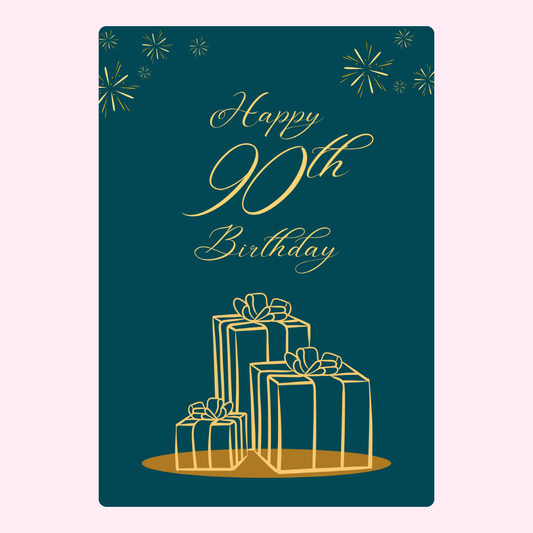 90th Birthday Card with Gifts