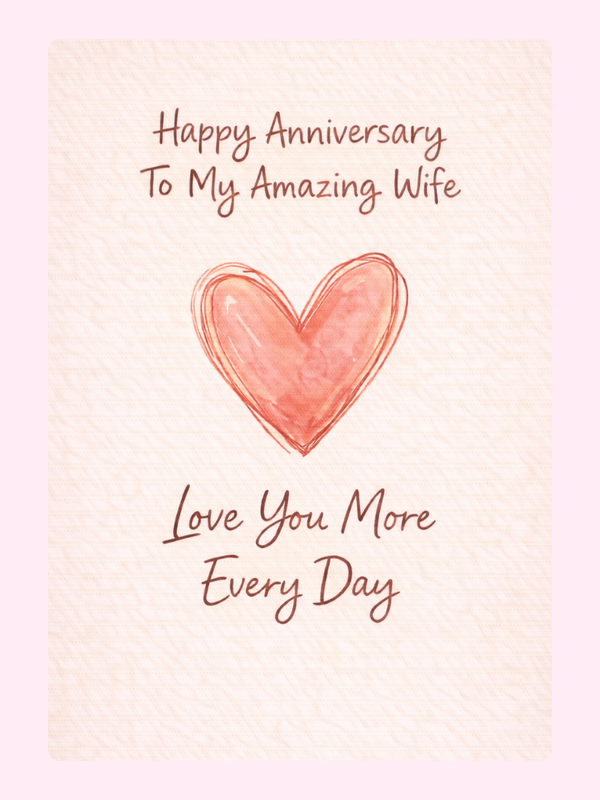 To My Amazing Wife Anniversary Cake Card