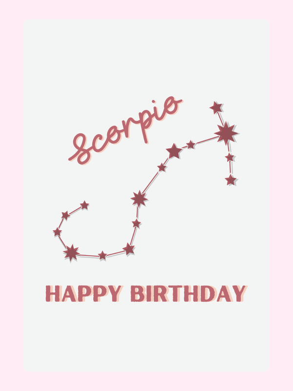 Scorpion Spirit Cake Card, birthday