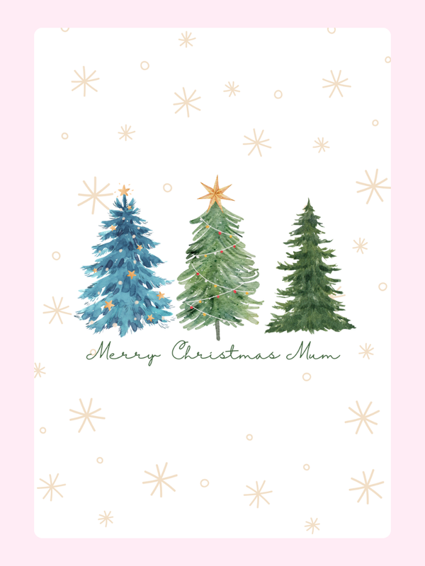 Mum Christmas Trees Cake Card