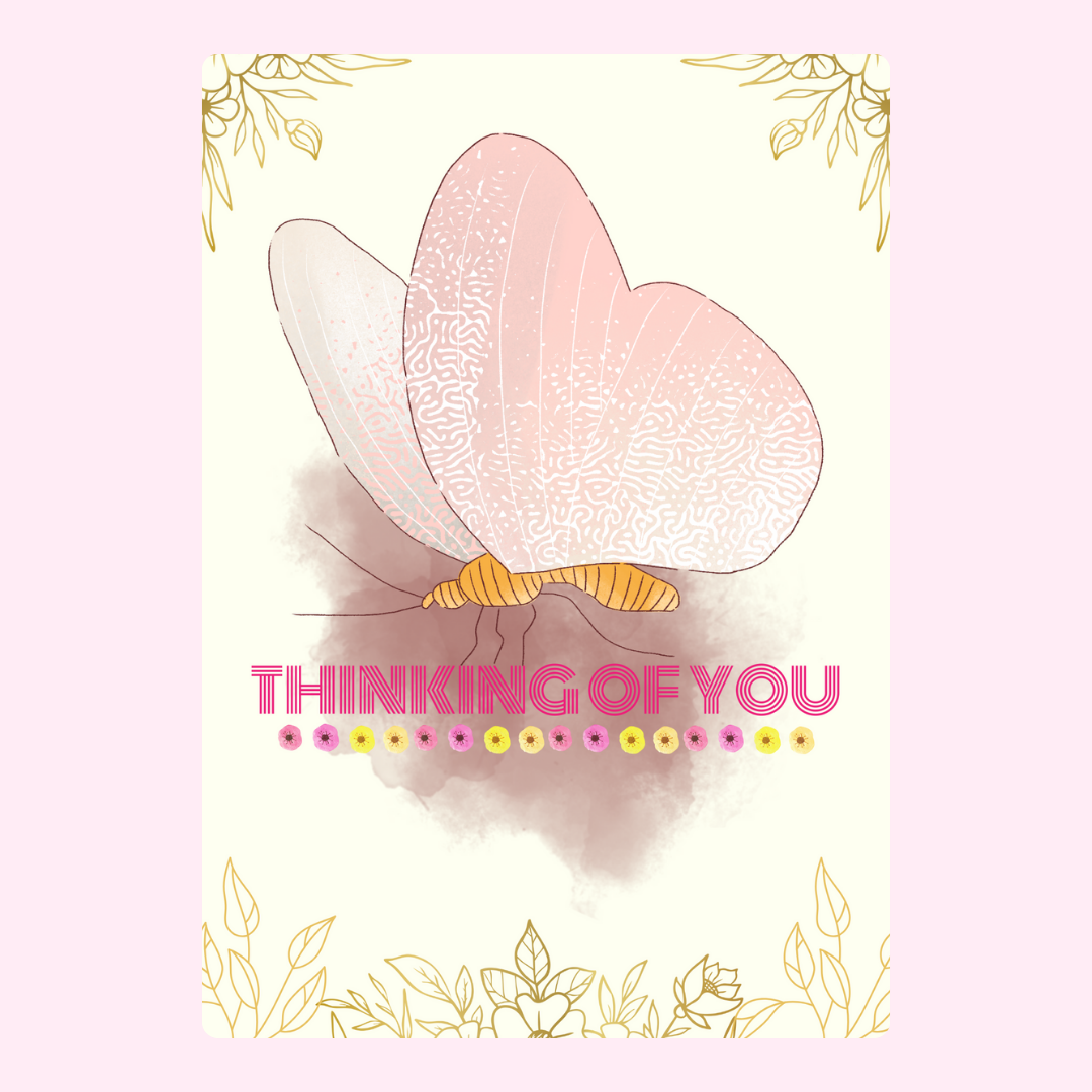 Thinking of You card with butterfly design