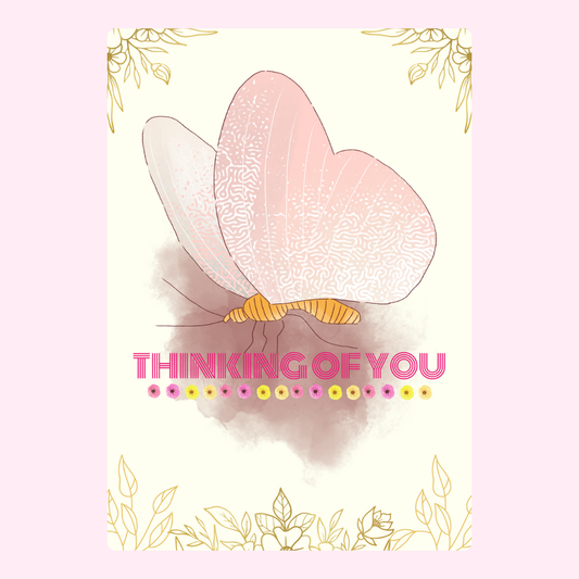 Thinking of You card with butterfly design