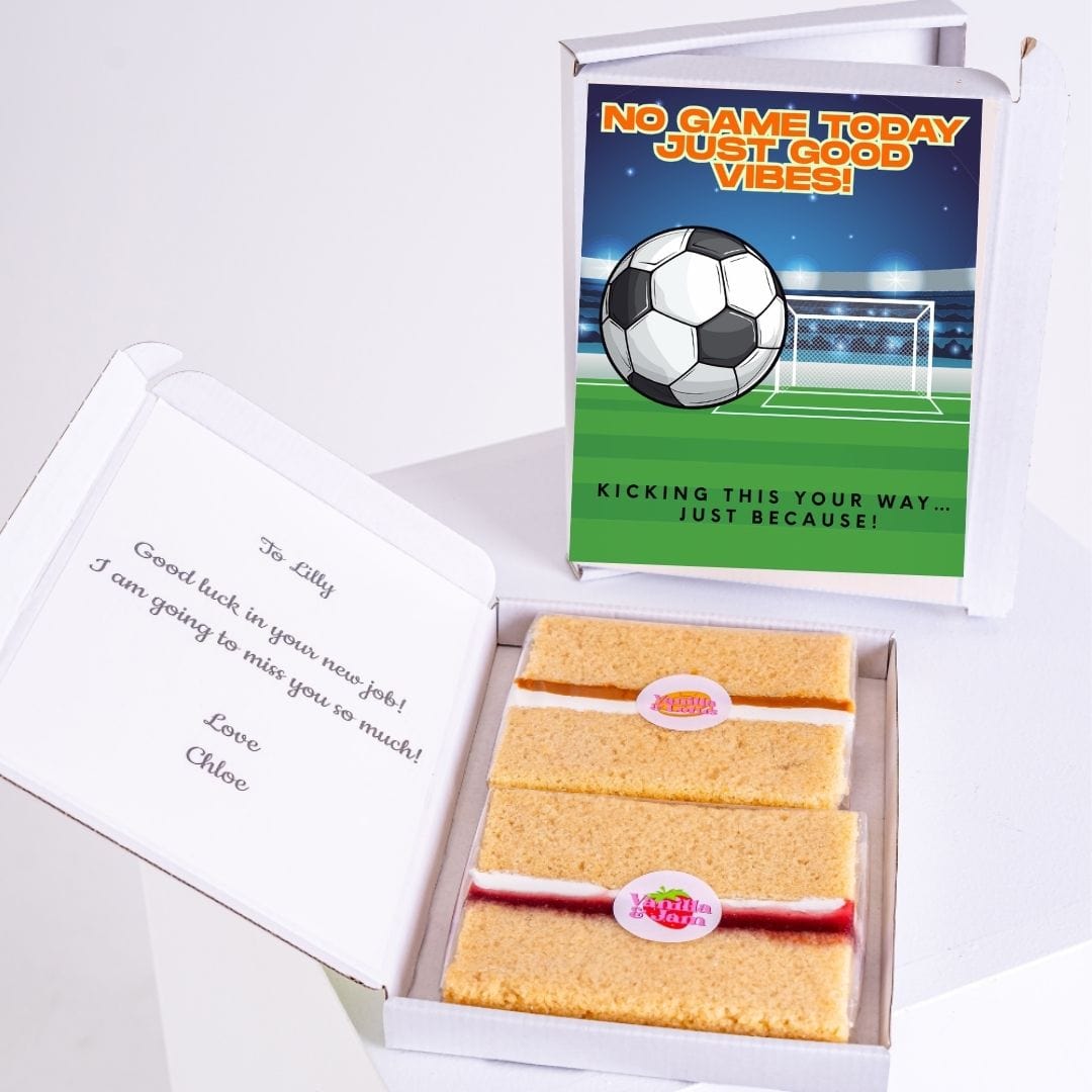 Cake gift for Lilly with Good Vibes soccer theme