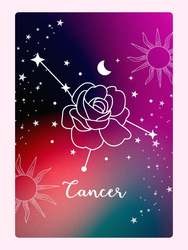 Happy Birthday Cancer Stars Cake Card