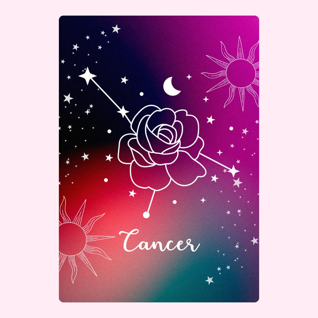 Cancer zodiac rose design