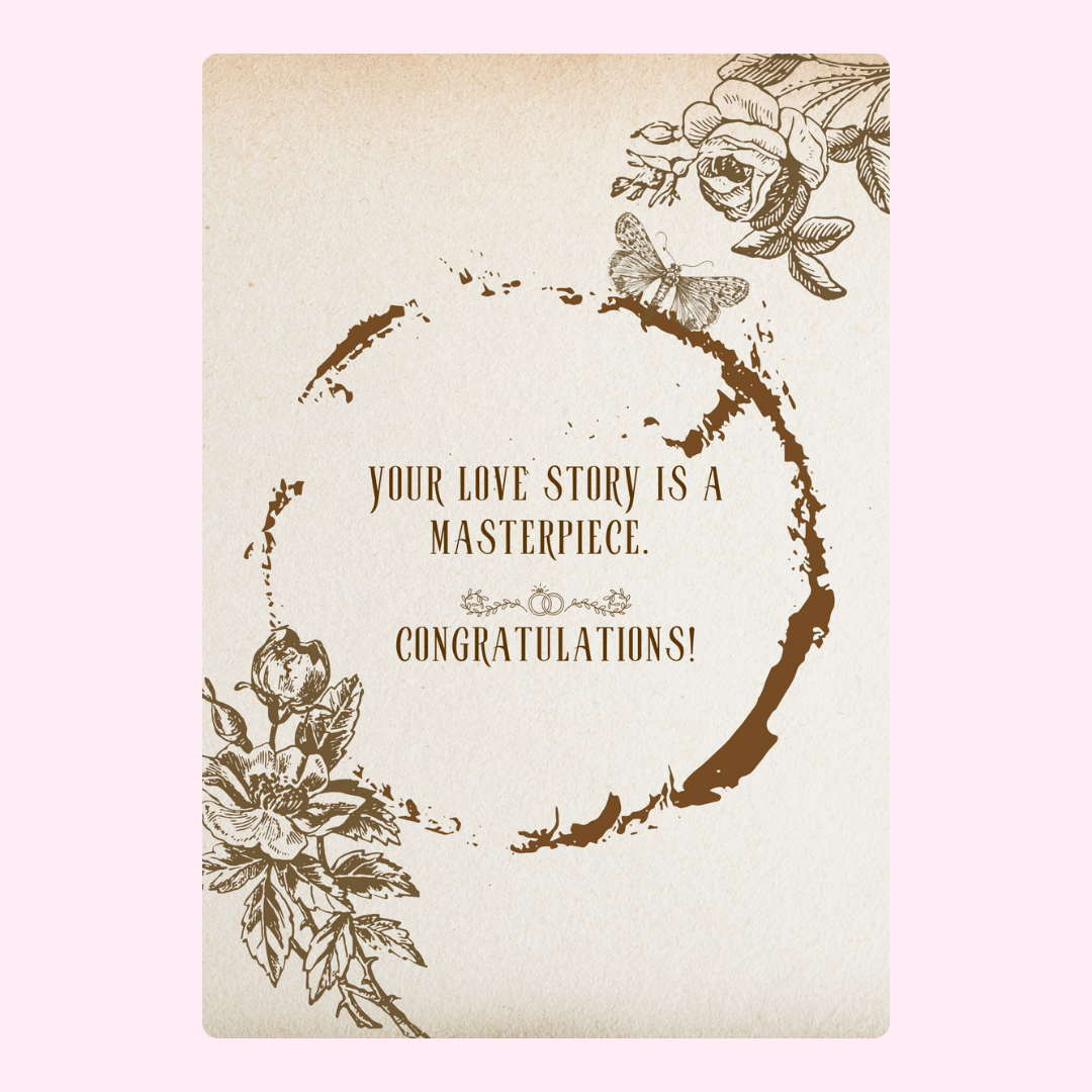 Congratulations card with roses and butterfly.