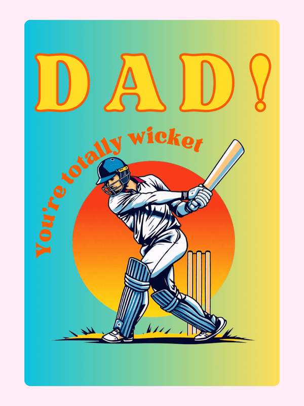 Cricket card for dad