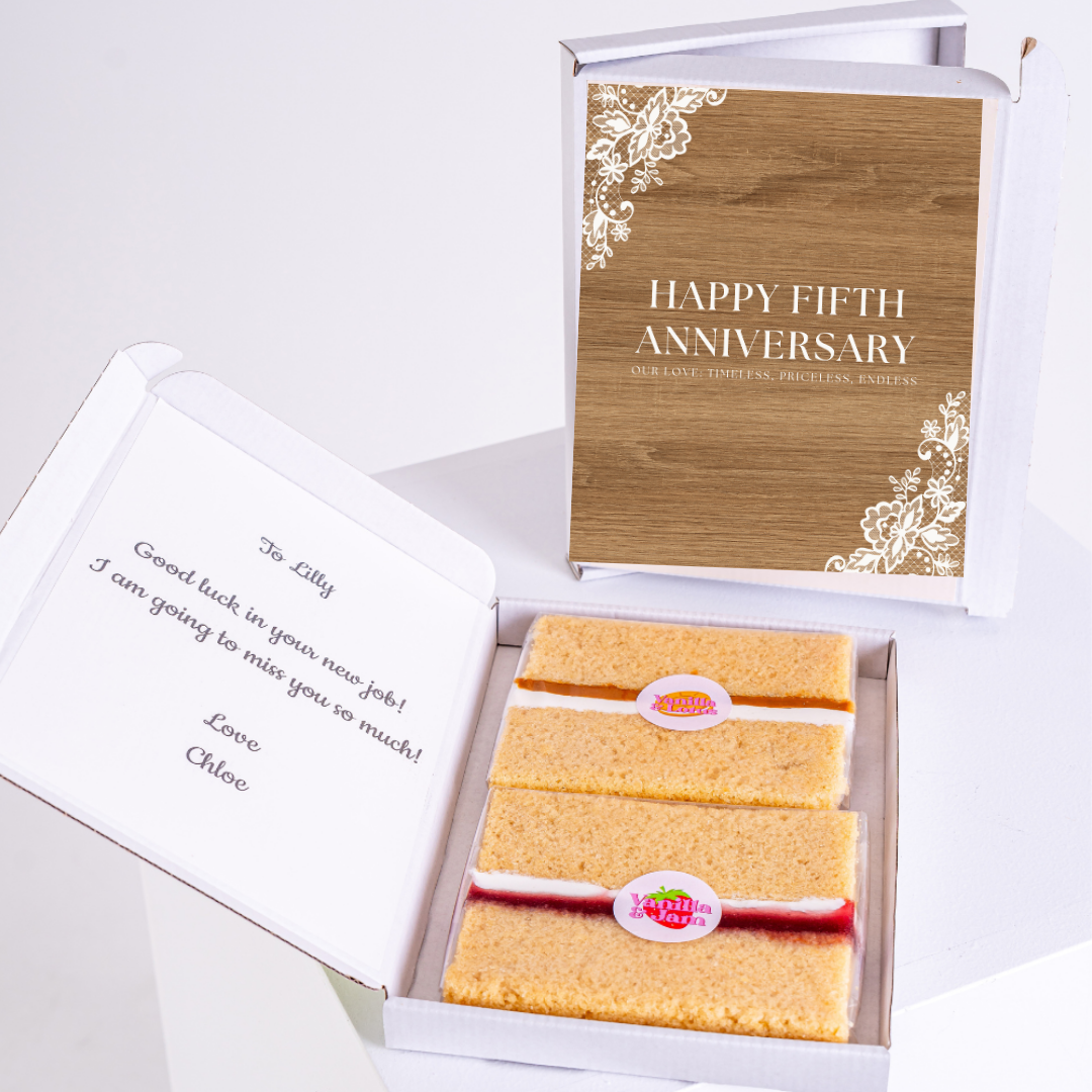 Fifth Anniversary Cake Box for Lilly