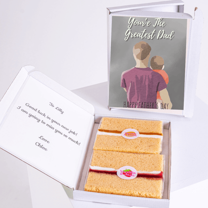 Father's Day gift box with cake and card You're the Greatest Dad