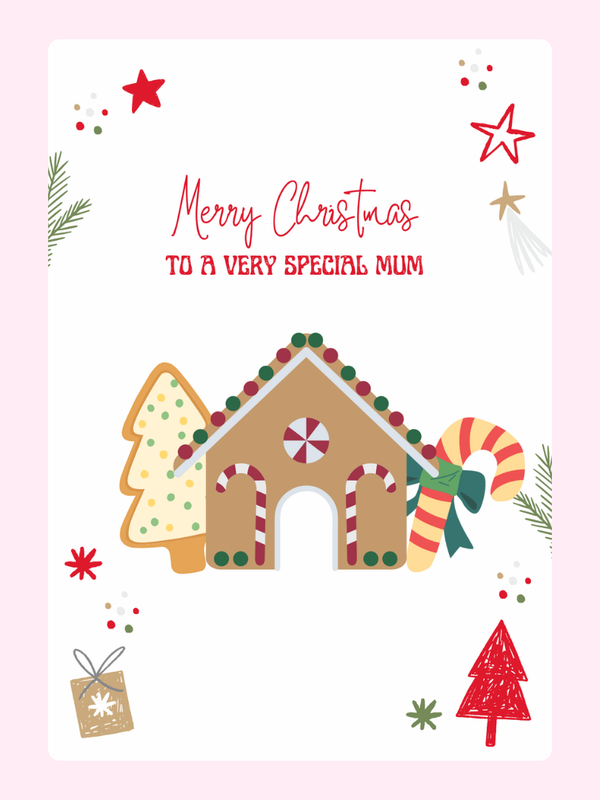 Merry Christmas50 Cake Card, for Mum