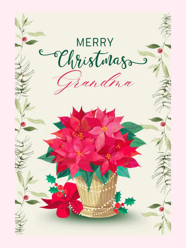Merry Christmas Grandma Cake Card, for grandparents