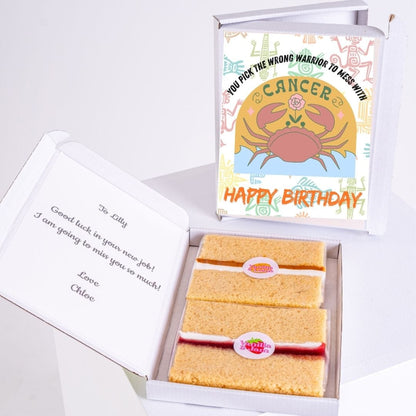 Birthday cake with Cancer card, gift for Lilly