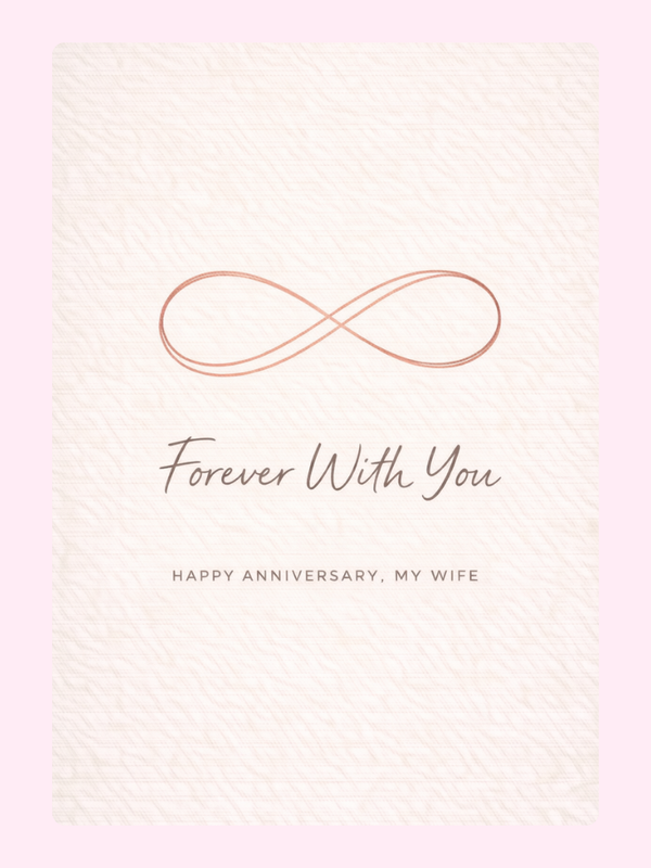 Forever With You Wife Anniversary Cake Card