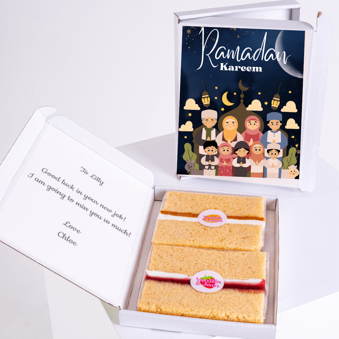 Ramadan Kareem cake box with a message to Lilly.