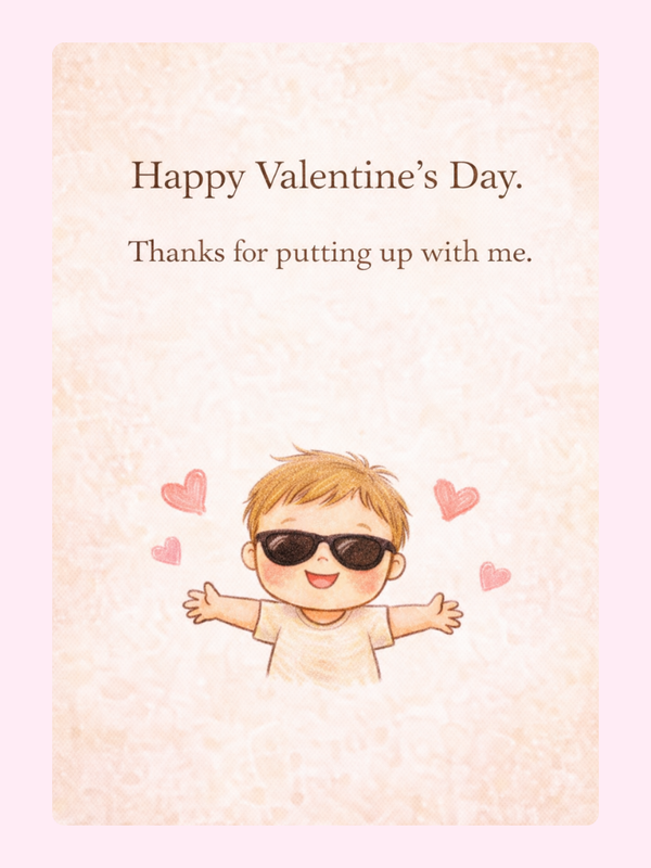 Thanks For Putting Up With Me Cake Card, for kids