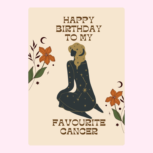 Floral Cancer zodiac design