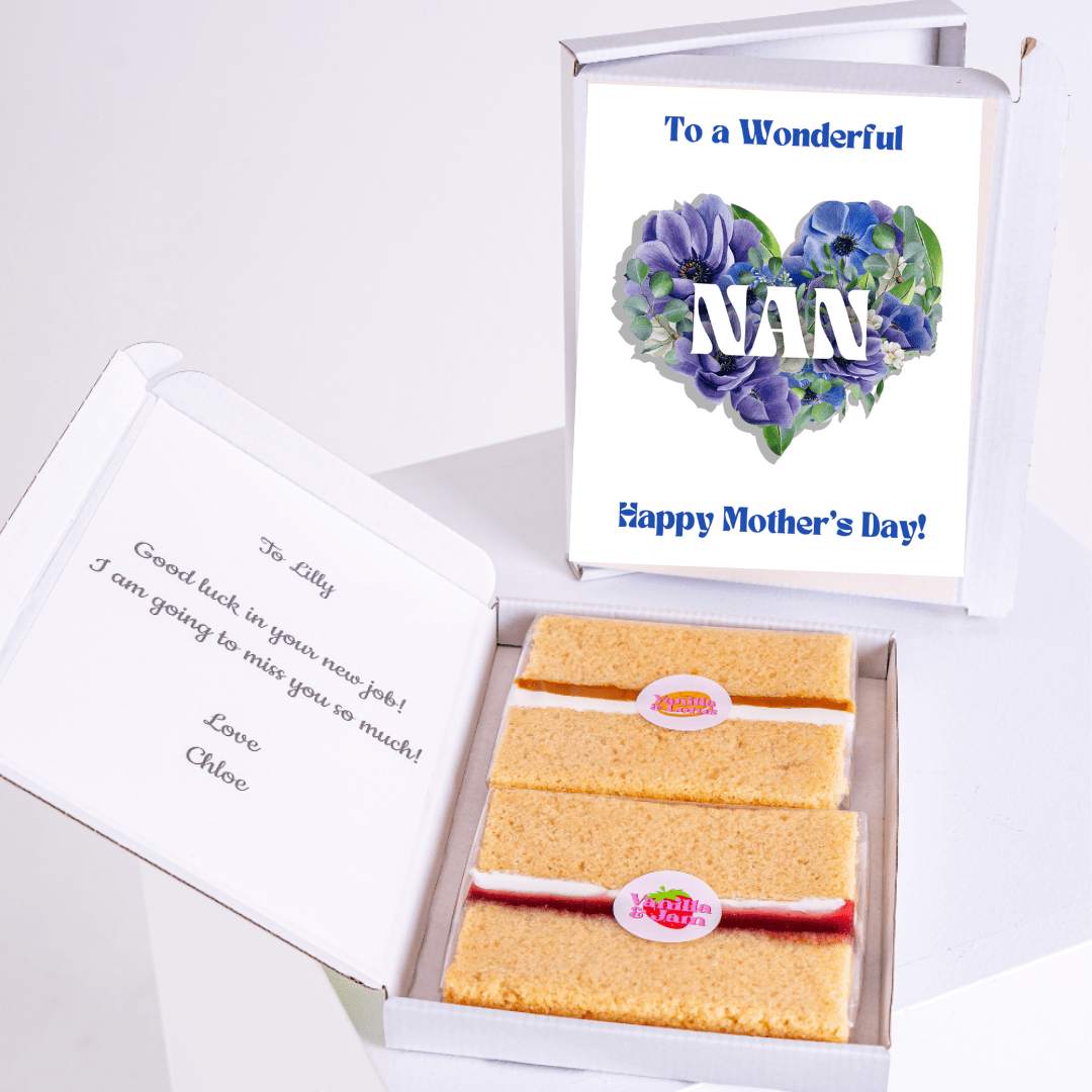 Mother's Day card & cake gift for Nan, from Lilly & Chloe