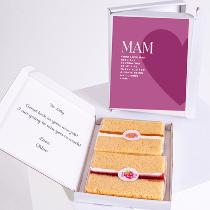 Cake gift box for Lilly with Mam card & message