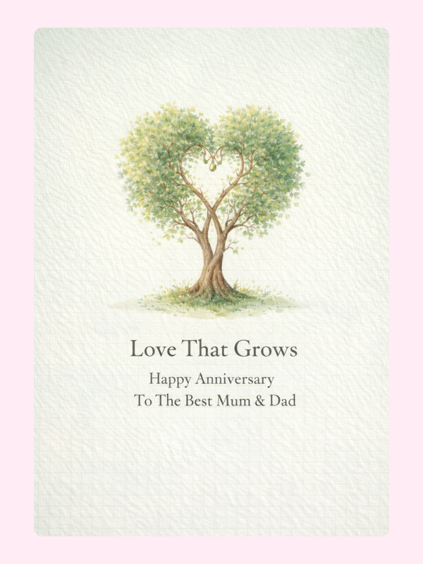Love That Grows Mum And Dad Anniversary Cake Card, for parents