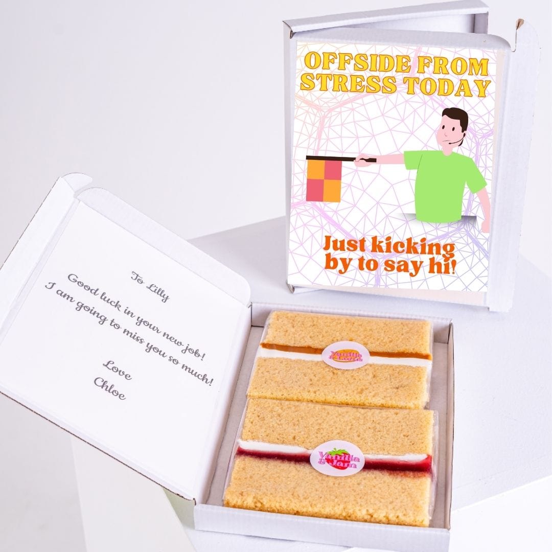 Cake gift for new job, Offside from Stress Today card