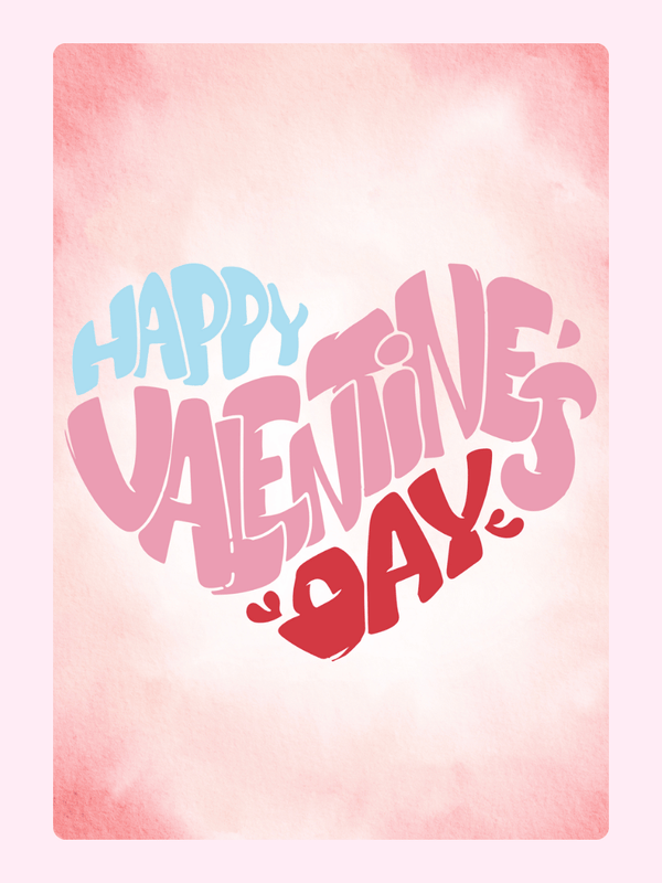Happy Valentine's Day card in heart shape