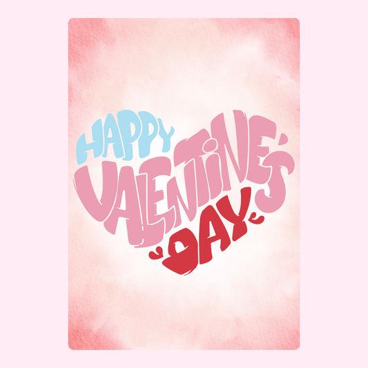 Happy Valentine's Day card in heart shape