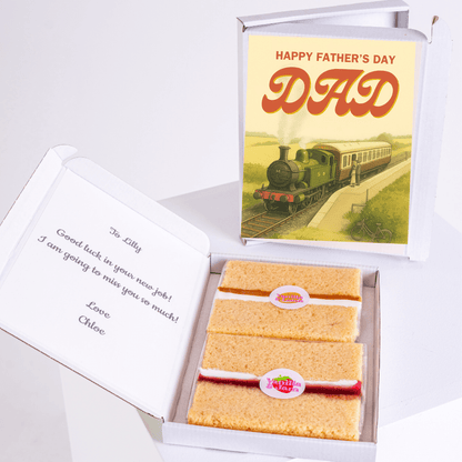 Father's Day gift with cake and note for Lilly.